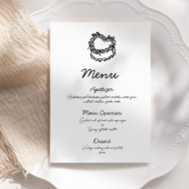 Whimsical Hand Gezeichnet Cake Wedding Menü Einladung