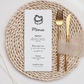 Whimsical Hand Gezeichnet Cake Wedding Menü Menükarte