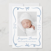 Whimsical Hand Gezeichnet Dusty Blue Bows 2 Foto B Ankündigung (Vorderseite)