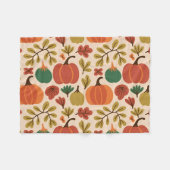 Whimsical Hand Gezeichnet Fall Halloween Kürbisbei Fleecedecke (Vorderseite (Horizontal))