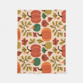 Whimsical Hand Gezeichnet Fall Halloween Kürbisbei Fleecedecke (Vorderseite)