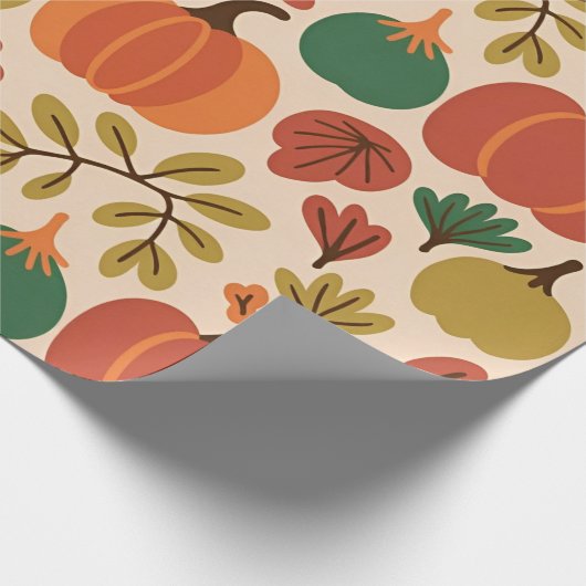 Whimsical Hand Gezeichnet Fall Halloween Kürbisbei Geschenkpapier (Ecke)