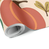 Whimsical Hand Gezeichnet Fall Halloween Kürbisbei Geschenkpapier (Rolleneckpunkt)