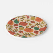 Whimsical Hand Gezeichnet Fall Halloween Kürbisbei Pappteller (Schrägansicht)