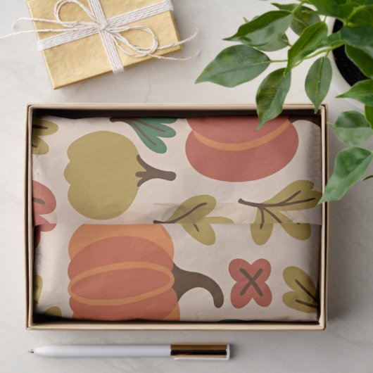 Whimsical Hand Gezeichnet Fall Halloween Kürbisbei Seidenpapier (Geschenk)