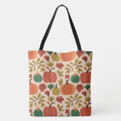 Whimsical Hand Gezeichnet Fall Halloween Pumpkin Tasche (Rückseite)