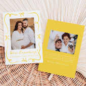 Whimsical Hand Gezeichnet Gelbe Bogen 2 Foto Schwa Ankündigung