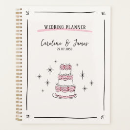 Whimsical Hand Gezeichnet Hochzeitsplaner mit Kuch Planer
