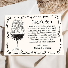 Whimsical Hand gezeichnet Quirky Wedding Danke Kar