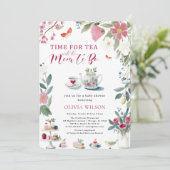 Whimsical Hand Gezeichnet Tea-Party Kinderdusche Einladung (Stehend Vorderseite)