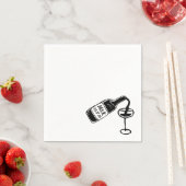 Whimsical Hand gezeichnet Wein Flasche Hochzeit Serviette (Beispiel)