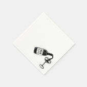 Whimsical Hand gezeichnet Wein Flasche Hochzeit Serviette (Ecke)