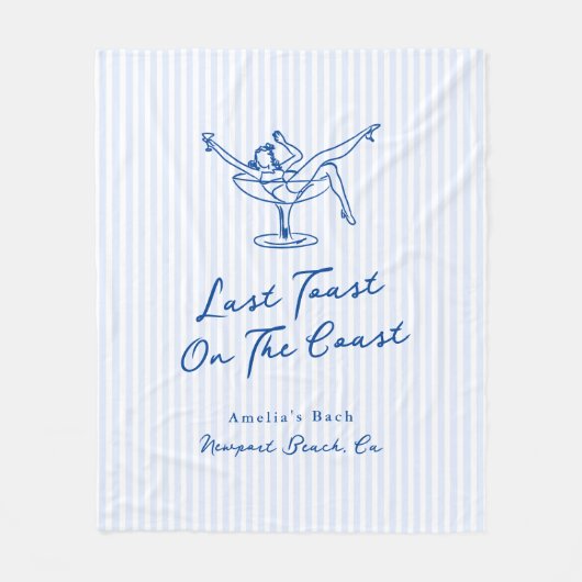 Whimsical Hand gezogen Blue Letzten Toast an der K Fleecedecke (Vorderseite)