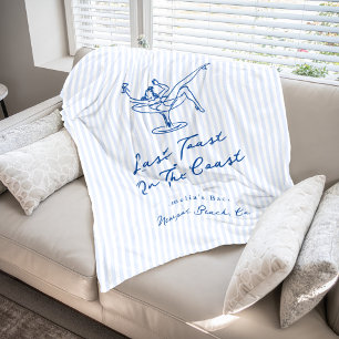 Whimsical Hand gezogen Blue Letzten Toast an der K Fleecedecke