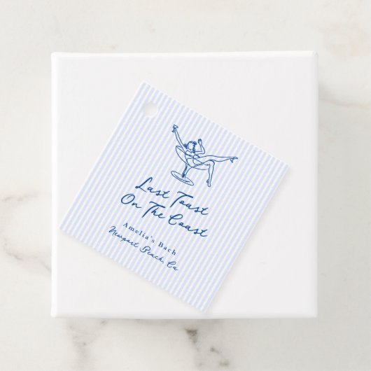 Whimsical Hand gezogen Blue Letzten Toast an der K Geschenkanhänger (Beispiel)