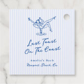 Whimsical Hand gezogen Blue Letzten Toast an der K Geschenkanhänger (Rückseite)