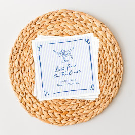 Whimsical Hand gezogen Blue Letzten Toast an der K Serviette