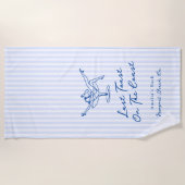 Whimsical Hand gezogen Blue Letzten Toast an der K Strandtuch (Vorderseite)