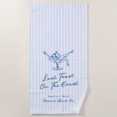 Whimsical Hand gezogen Blue Letzten Toast an der K Strandtuch (Vorderseite)