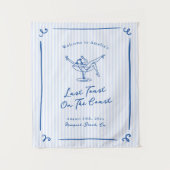 Whimsical Hand gezogen Blue Letzten Toast an der K Wandteppich (Vorderseite)