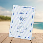 Whimsical Hand gezogen Blue Letzter Toast Bubbly B Sockelschild