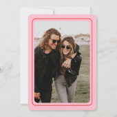 Whimsical Hand gezogen Bold Red & Pink Save the Da Einladung (Rückseite)