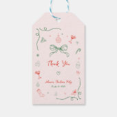 Whimsical Hand gezogen Französisch Weihnachten Dan Geschenkanhänger (Rückseite)