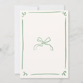 Whimsical Hand gezogen Grün binden den Knoten Einladung (Rückseite)