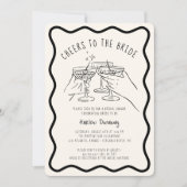 Whimsical Hand gezogen jubeln an die Braut Einladung (Vorderseite)