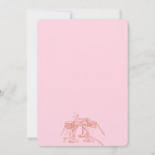 Whimsical Hand gezogen jubeln an die Braut Einladung (Rückseite)