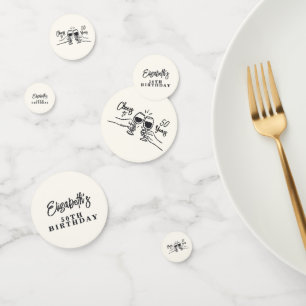 Whimsical Hand gezogen jubelt bis 50 Jahre Geburts Konfetti