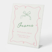 Whimsical Hand gezogen Rosa & Grüne Favoriten Sockelschild (Vorderseite)