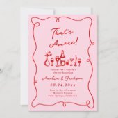 Whimsical Hand gezogen Rosa & Rot, das ist noch me Einladung (Vorderseite)