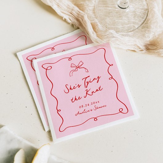 Whimsical Hand gezogen Rosa & Rote Dusche Serviette
