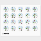 Whimsical Hand gezogen Snowman Runder Aufkleber (Blatt)