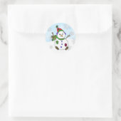 Whimsical Hand gezogen Snowman Runder Aufkleber (Tasche)