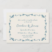 Whimsical Hand Illustrated Couples Bridal Shower Einladung (Vorderseite)