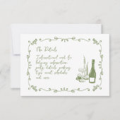 Whimsical Hand Letted Illustriert Info Card RSVP Karte (Vorderseite)
