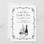 Whimsical Hand Lettisch Illustriertes Abendessen Einladung (Vorderseite)