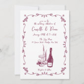 Whimsical Hand Lettisch Illustriertes Abendessen Einladung (Vorderseite)