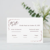 Whimsical Hand Written Scribble Wedding RSVP  (Stehend Vorderseite)