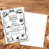 Whimsical Hand Zeichnen Halloween Geburtstag Einladung