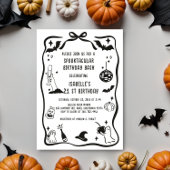Whimsical Hand Zeichnen Halloween Geburtstag Einladung