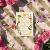 Whimsical handbemalt Celestial Folk Wedding Save The Date