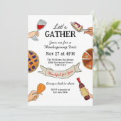 Whimsical Handdrawn Doodles Unique Thanksgiving Einladung (Stehend Vorderseite)