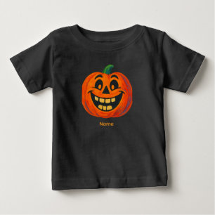 Whimsical Handgemalt Jack-o'-Lantern Baby T-shirt