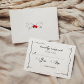 Whimsical handgeschriebene Cherry Wedding Begleitkarte