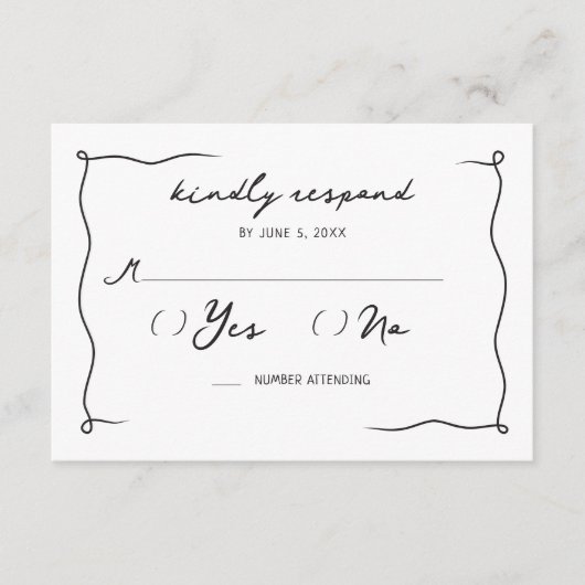 Whimsical handgeschriebene Cherry Wedding Begleitkarte (Vorderseite)