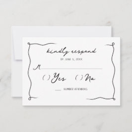 Whimsical handgeschriebene Cherry Wedding RSVP Karte