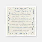 Whimsical Handgeschriebener Dusty Blue Fun Fakten Serviette (Vorderseite)